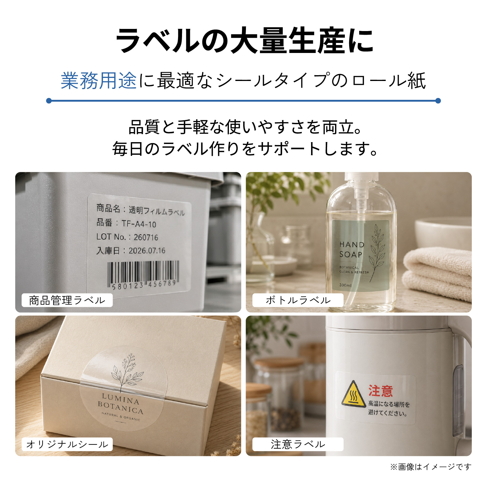 光沢クリアフィルムロール 糊付き 商品画像